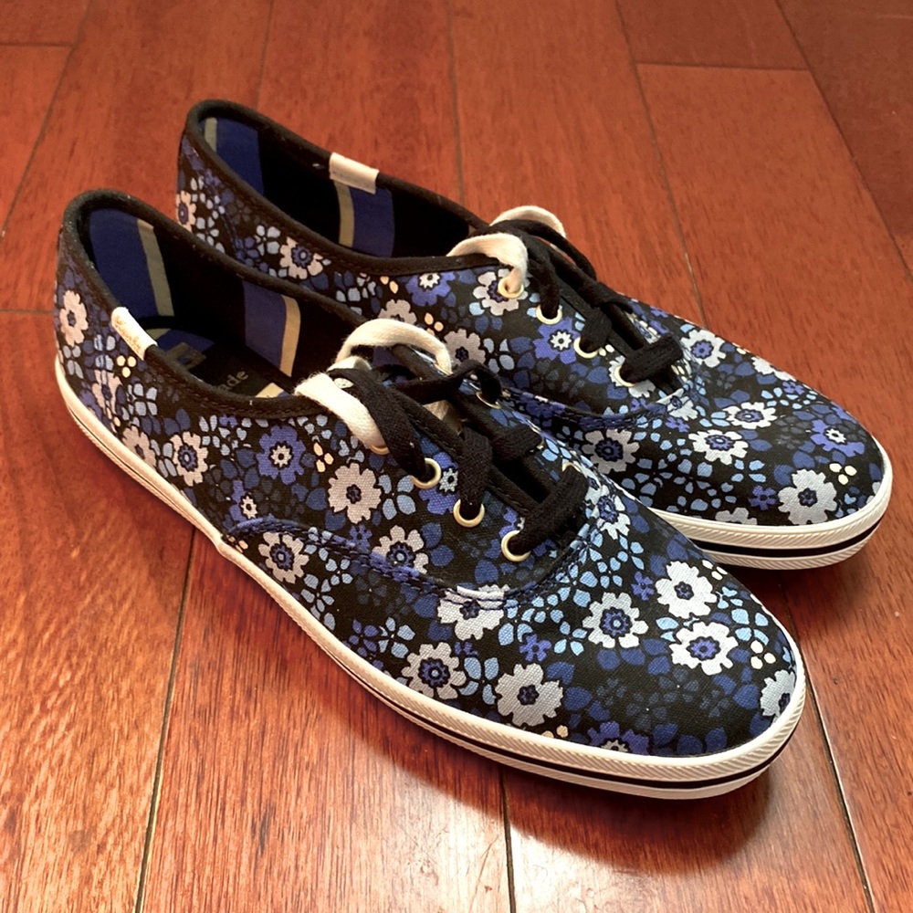 Keds X Kate Spade ditzy floral blue canvas sneakers